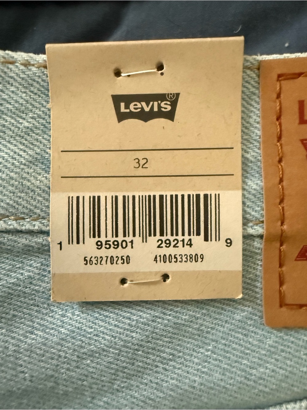 Levi's Light Blue Distressed High-Rise Jean Shorts - Picture 5 of 7